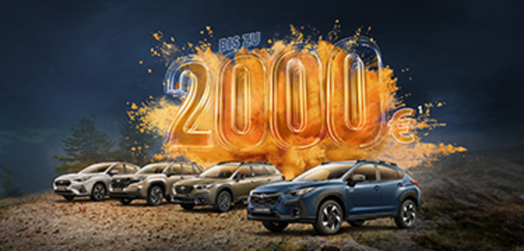 Nur für kurze Zeit:: Subaru Allrad-Modelle mit Action-Prämie<sup>1</sup>